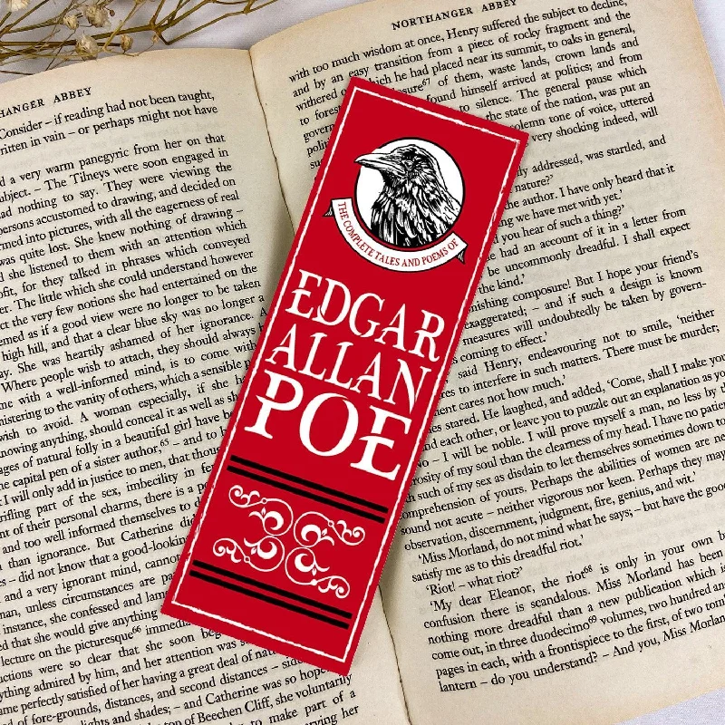 rustic tall flower vase for wedding floral arrangement -The Complete Tales and Poems of Edgar Allan Poe Paper Bookmark