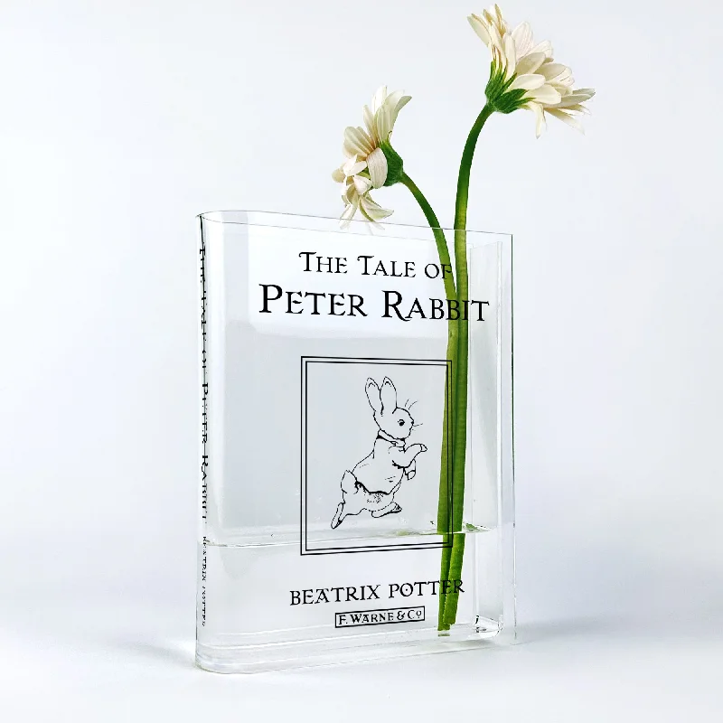 luxury handmade geometric flower jar for home floral arrangement -The Tale of Peter Rabbit Acrylic Book Vase