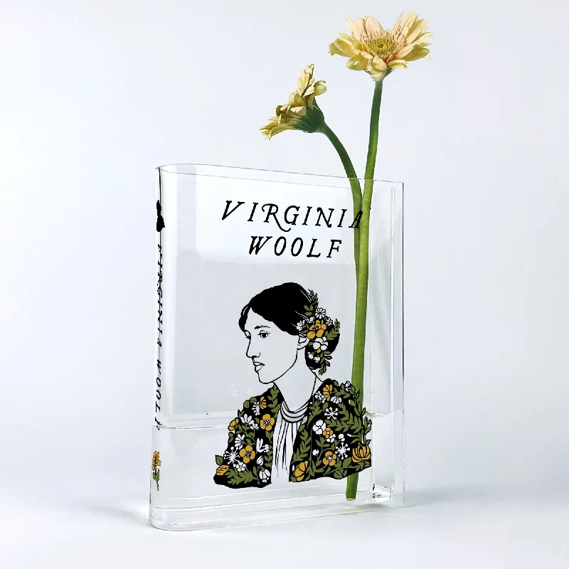 contemporary handmade flower jar for floral centerpieces -Virginia Woolf Acrylic Book Vase