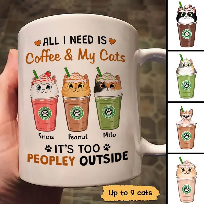 insulated coffee cup -All I Need Coffee And Cats Catpuccino Personalized Mug