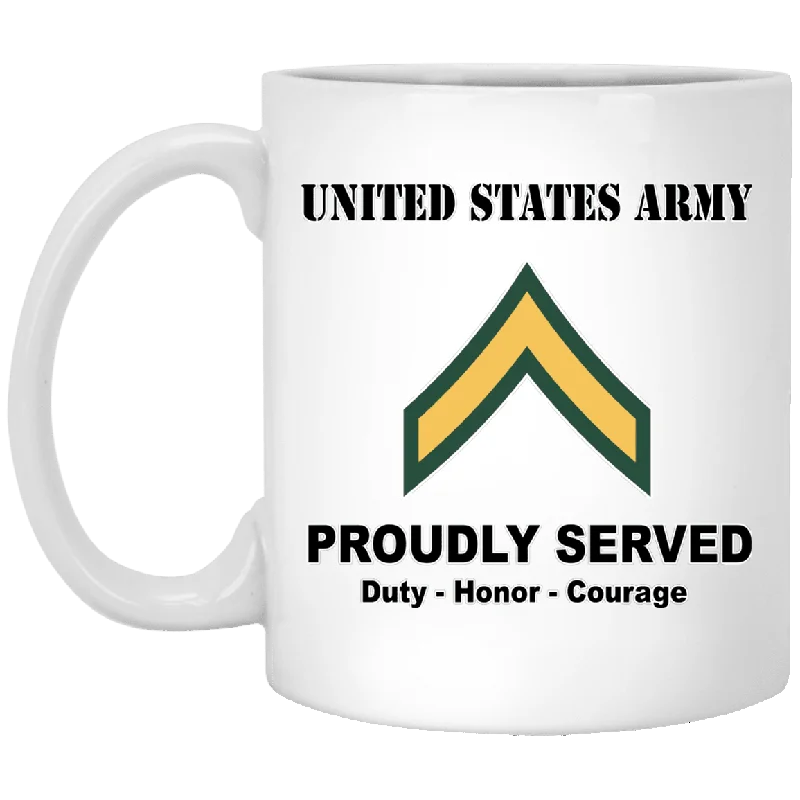 colorful coffee cup for office -Army E-2 PV2 E2 Private Second Class Ranks White Coffee Mug - Stainless Travel Mug