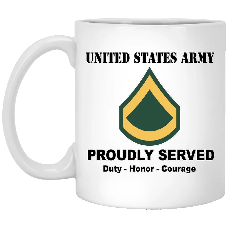 coffee mug with cute message -Army E-3 PFC E3 Private First Class Ranks White Coffee Mug - Stainless Travel Mug