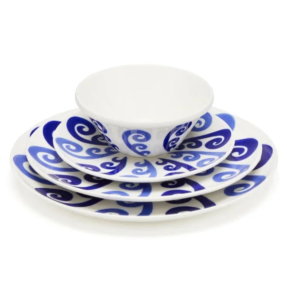 cute tea mug with design -Athenee Two Tone Peacock Dinnerware, Blue