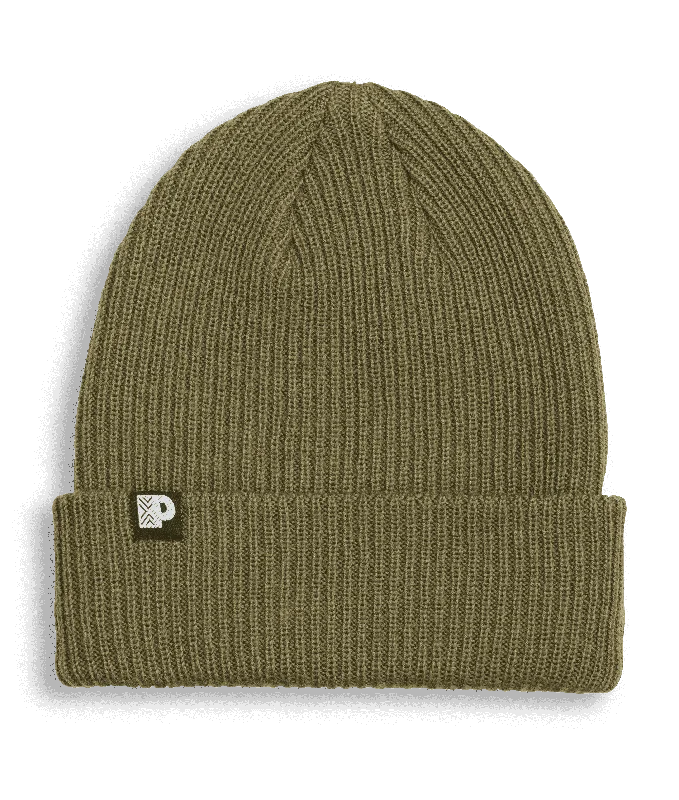 coffee cup with custom print -P Cup Beanie - Olive Green