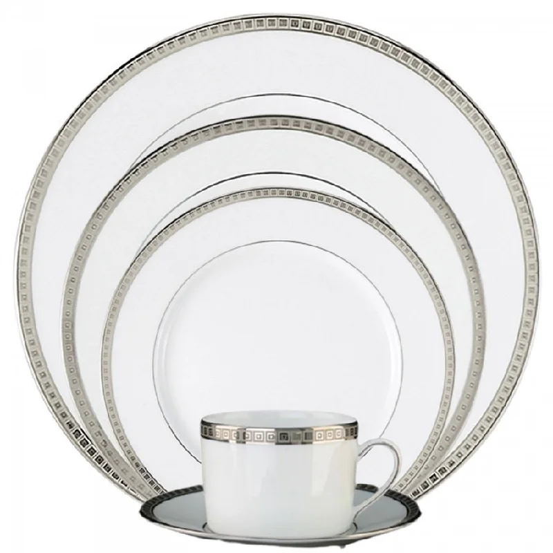 stylish coffee cup with lid -Athena Dinnerware, Platinum