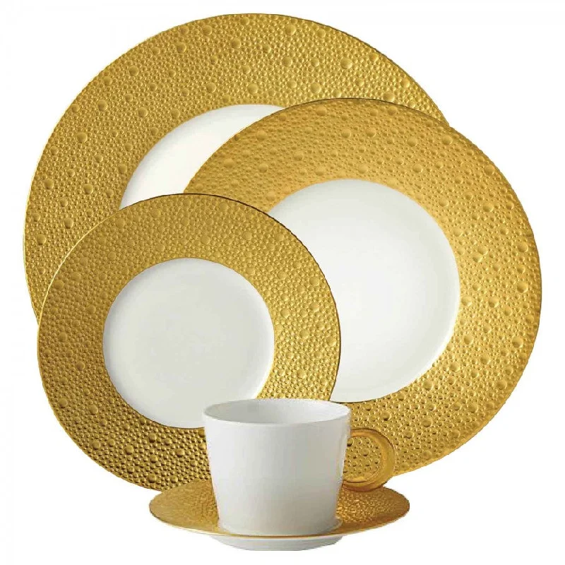 simple coffee cup with design -Ecume Dinnerware, Gold