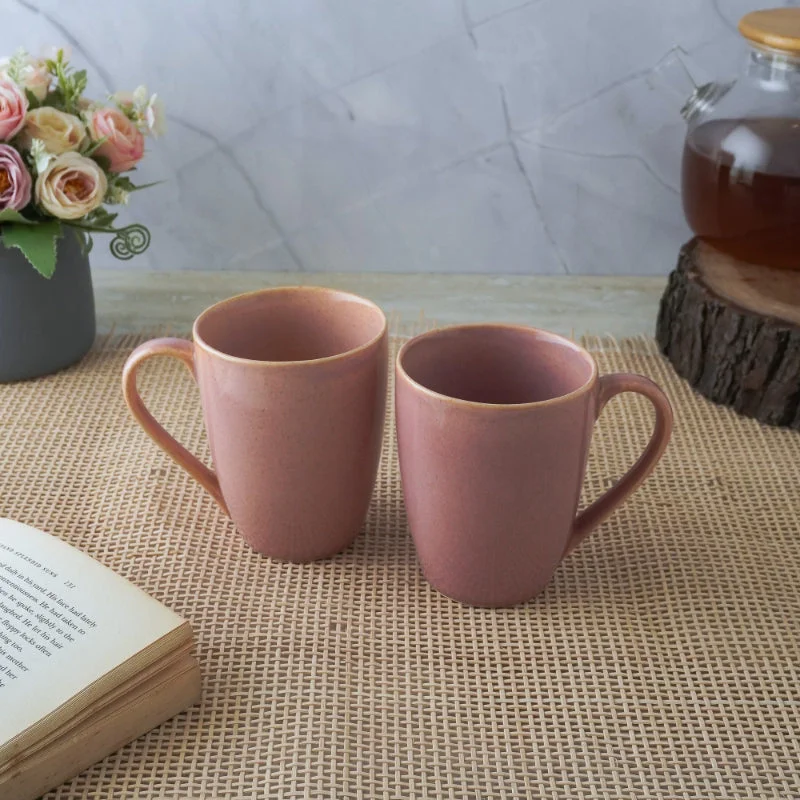 holiday-themed coffee mug -Blush Pink Ceramic Coffee Mug  | Set of 2