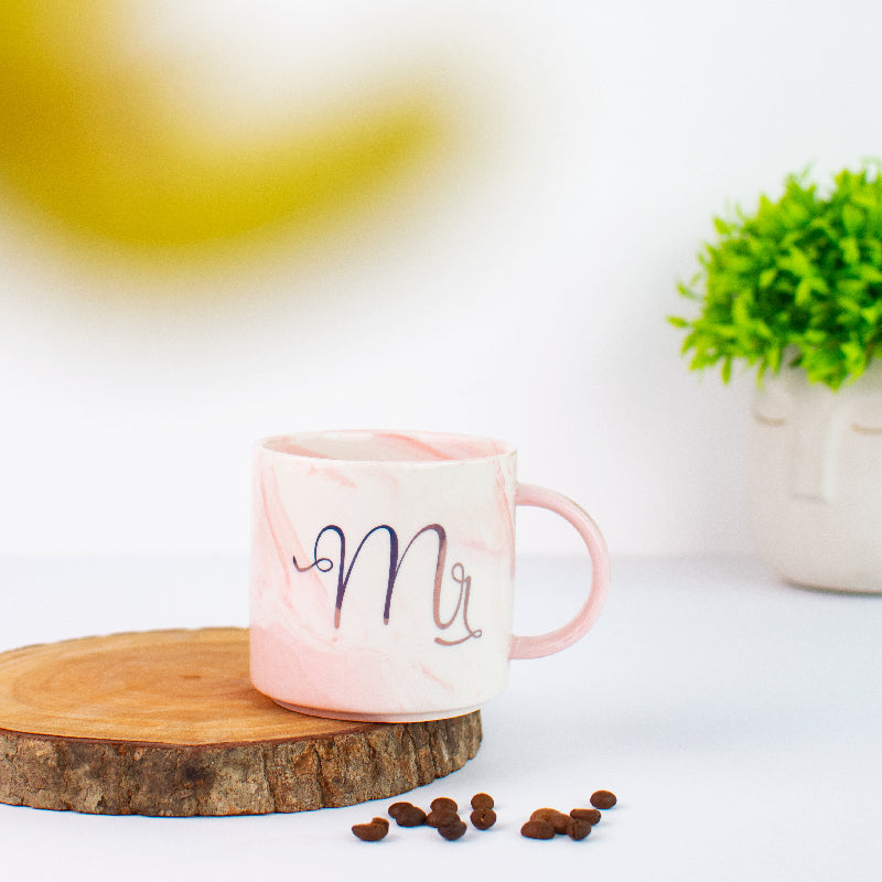 coffee cup with unique print -Blush Pink Mr and Mrs Mug