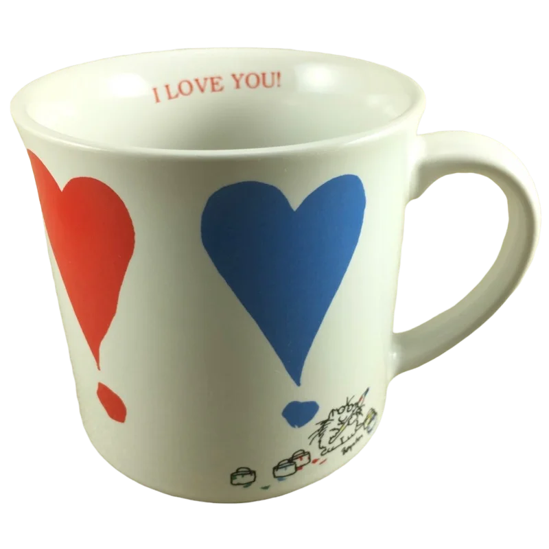 heavy-duty travel coffee mug -Cat Painting Hearts I Love You Sandra Boynton Mug Recycled Paper Products