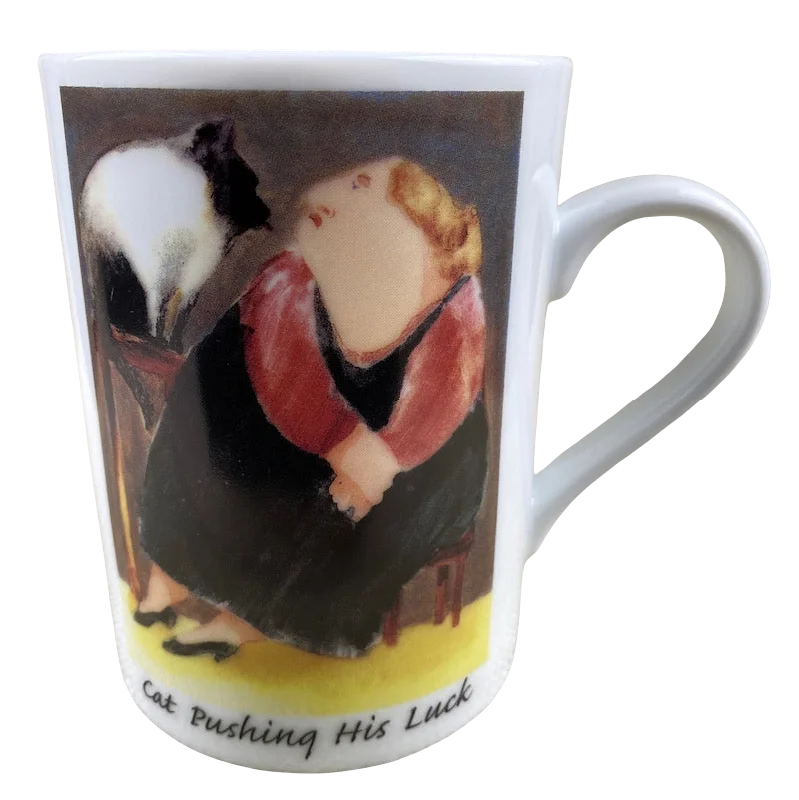 trendy coffee cup -Cat Pushing His Luck Erika Oller Mug