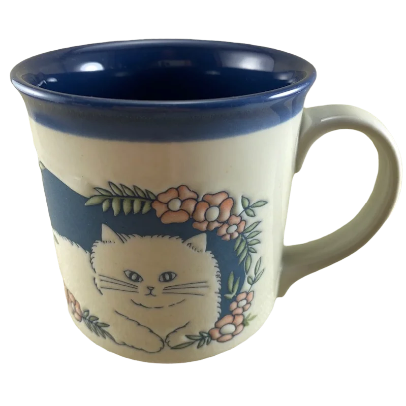 custom coffee mug with name -Cat Surrounded By Pink Flowers Mug Otagiri