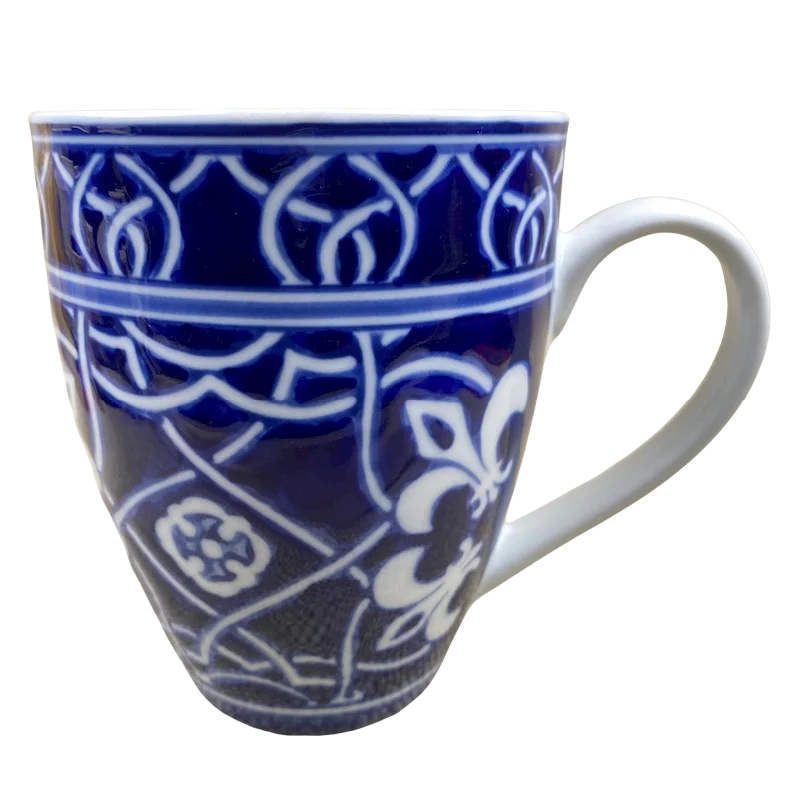 cool coffee mug with design -Catalina Medallion Blue & White Mug Target Home