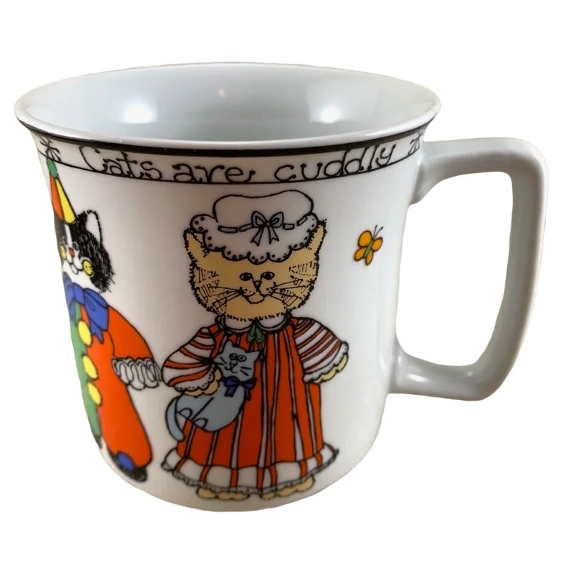 rustic ceramic coffee cup -Cats Are Chic Clever Cuddly Susan Marie McChesney Mug Enesco