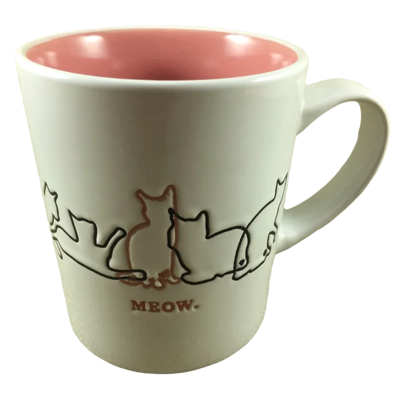 coffee mug with your name -Cats Silhouettes Meow Etched Mug Mainstays