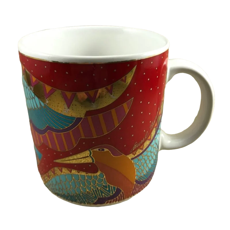 insulated tea cup for travel -Celestial Birds Mug Laurel Burch