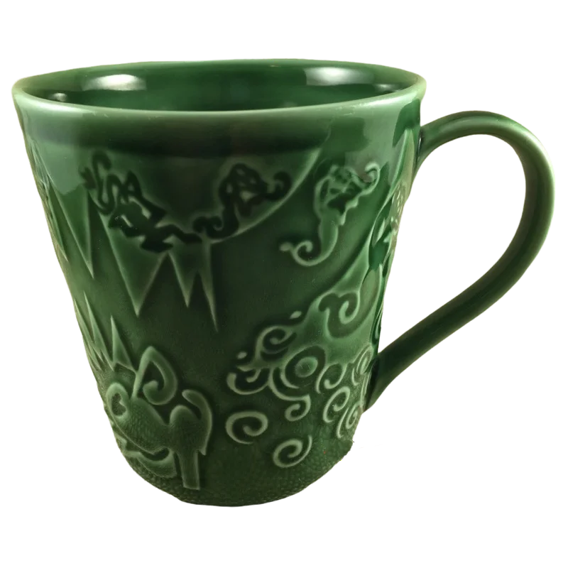 coffee cup with custom print -Chaleur Green Embossed Siren Mug Starbucks