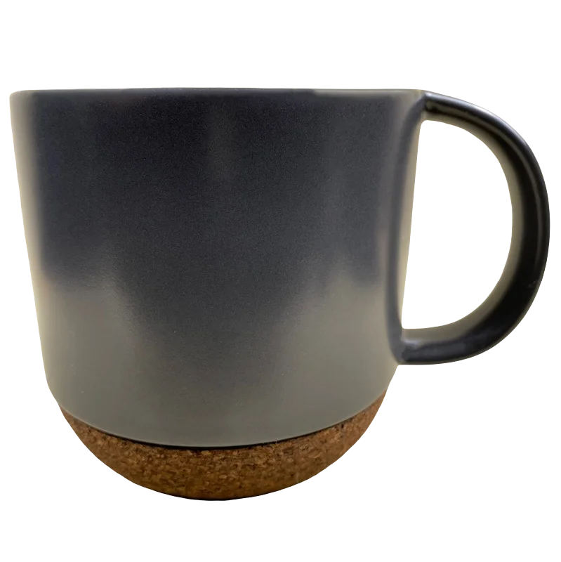 personalized coffee mug for birthday -Charcoal Ceramic With Cork Bottom Mug Starbucks