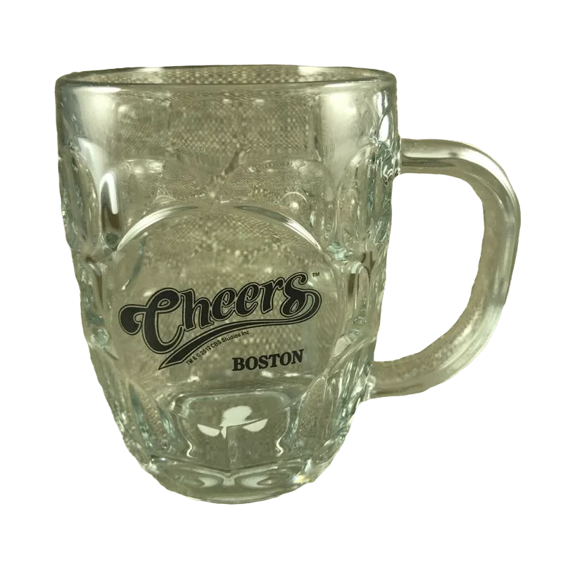 creative travel coffee mug for work -Cheers Boston Dimpled Mug Luminarc