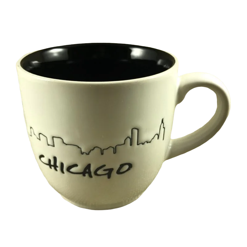 mug with logo design -Chicago Skyline Embossed Mug