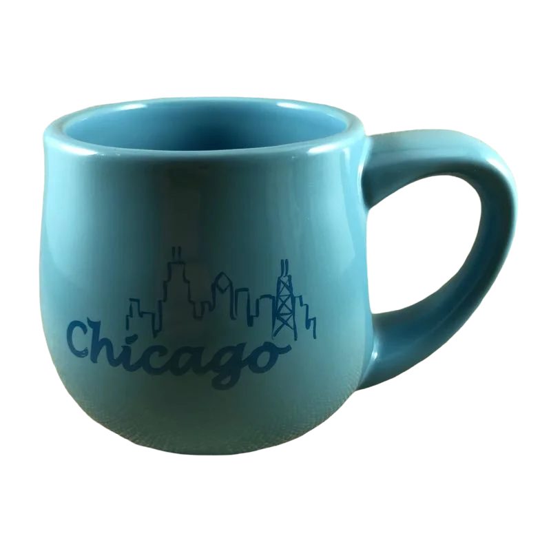 vibrant coffee mug -Chicago Skyline Large Round Mug