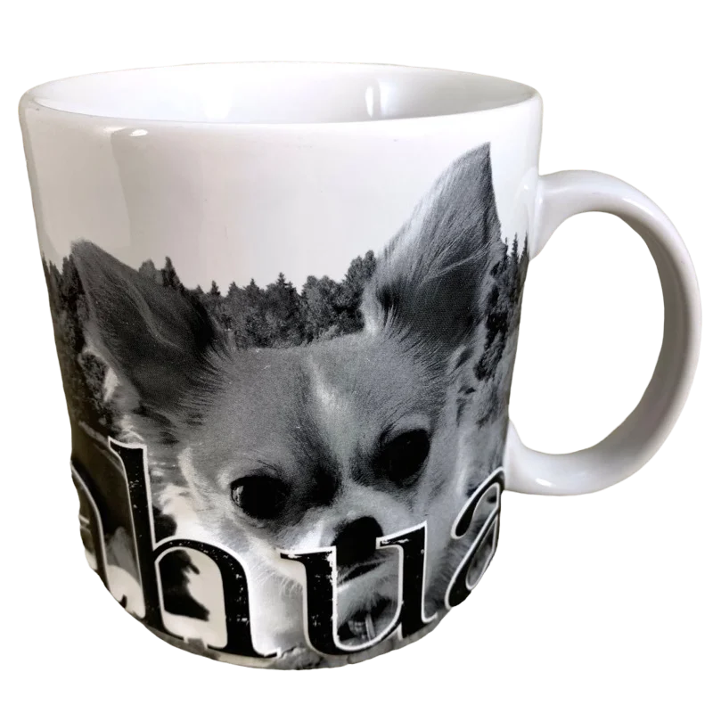 trendy coffee cup -Chihuahua Embossed Mug Americaware