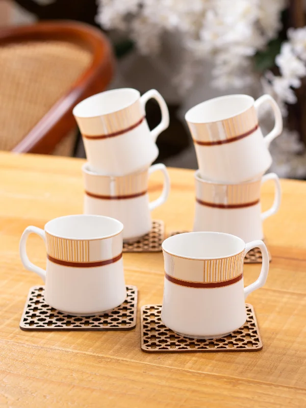 artistic ceramic coffee mug -Mike Super Coffee & Tea Mugs, 160ml, Set of 6 (S383)