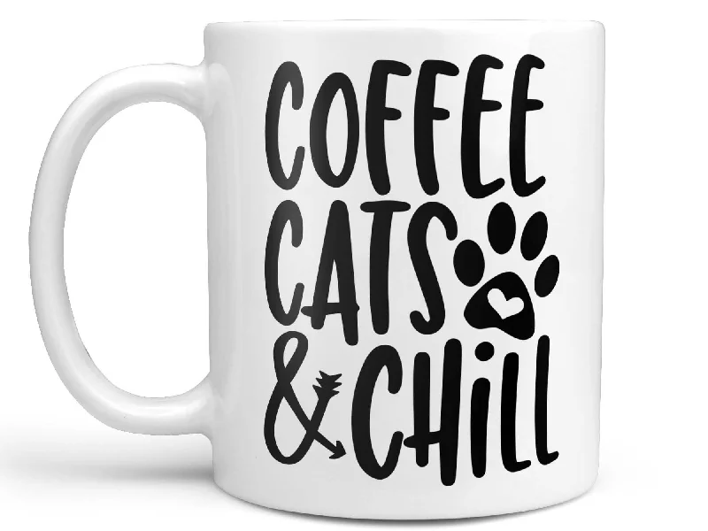 reusable bamboo coffee cup -Coffee Cats and Chill Coffee Mug