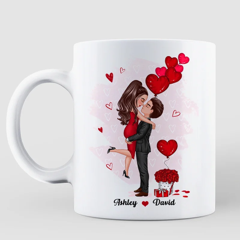 hot drink coffee cup -Couple Kissing Loved You Yesterday Gift For Him For Her - Personalized Mug