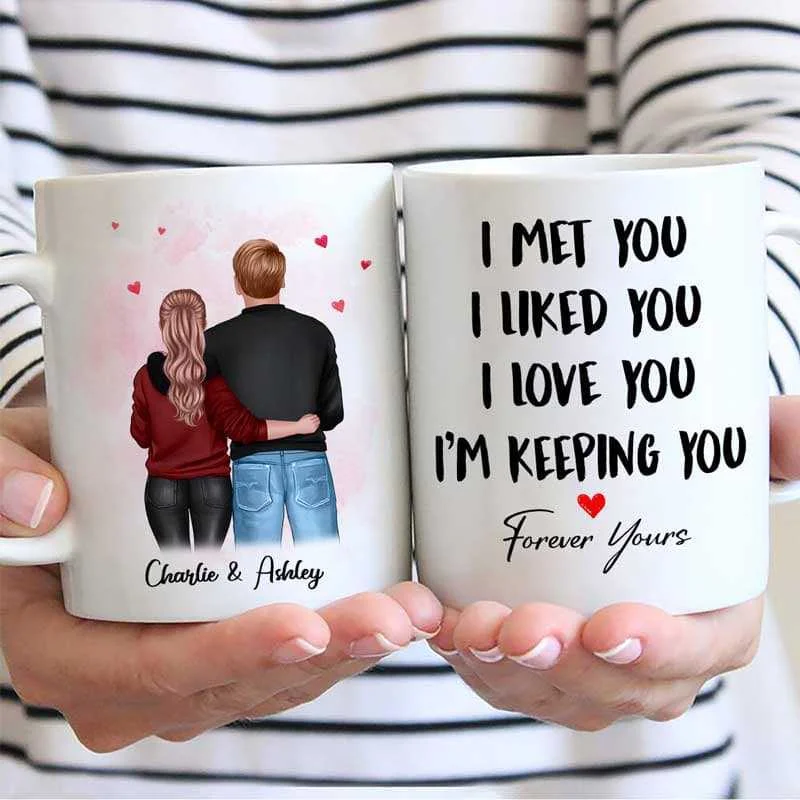 large coffee cup for tea lovers -Couple Back View I Met You Gift For Her Gift For Him Couple Personalized Mug