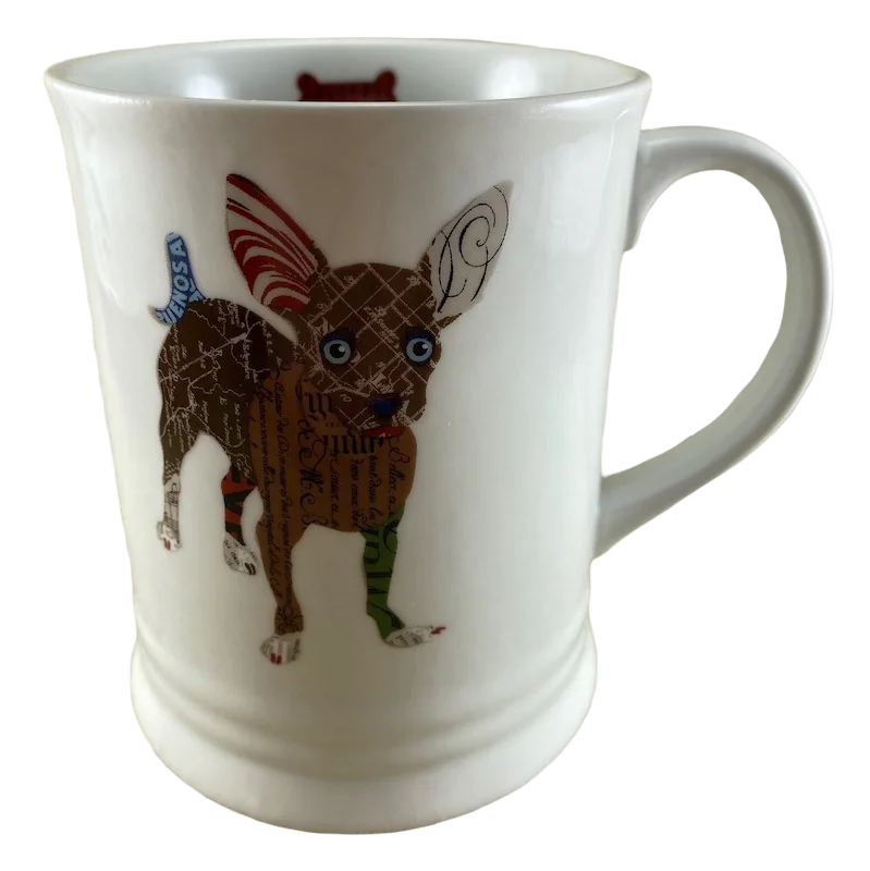 fun coffee mug with picture -Chihuahua Dog Patchwork Mug Fringe Studio