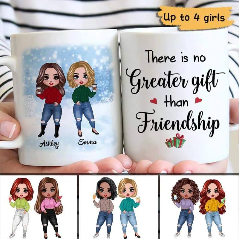 oversized ceramic mug -Doll Besties There Is No Greater Gift Winter Gift For Besties Sisters Siblings Personalized Mug