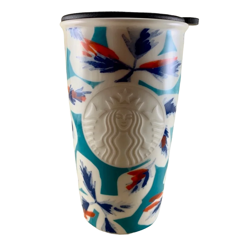 customized travel mug -Dot Collection Feathers & Embossed Siren 12oz Tumbler Starbucks