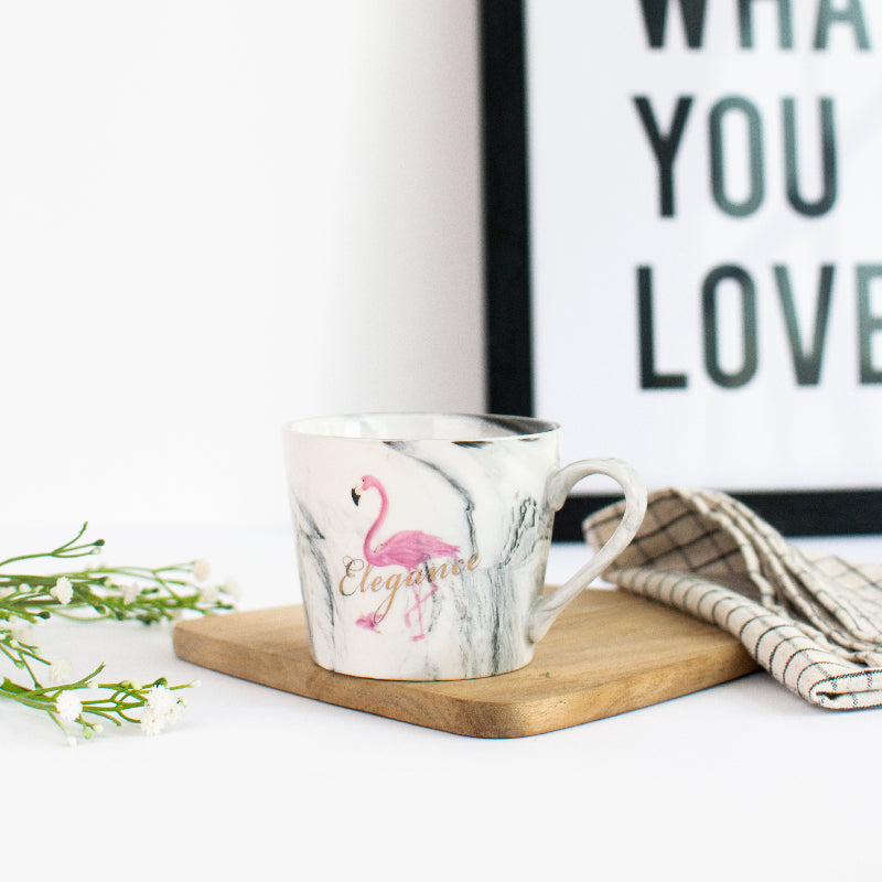 heat-resistant coffee mug -Dreamy Flamingo Marble Coffee Mug