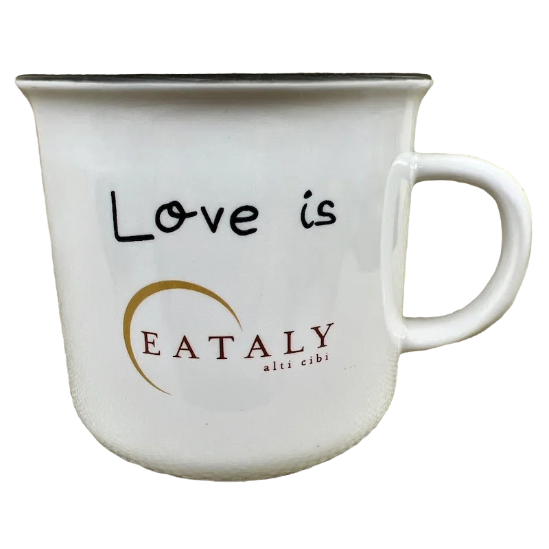 funny coffee cup for work -Eataly Alti Cibi Love Is Mug