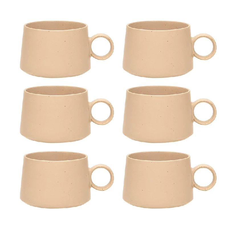 eco-friendly reusable mug -Ecology Earth Sepia Mug 380ml Set of 6