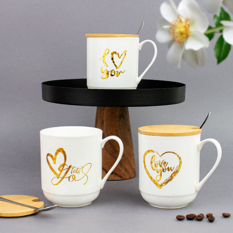 eco travel coffee mug -Express Your Love Ceramic Mug With Wooden Lid