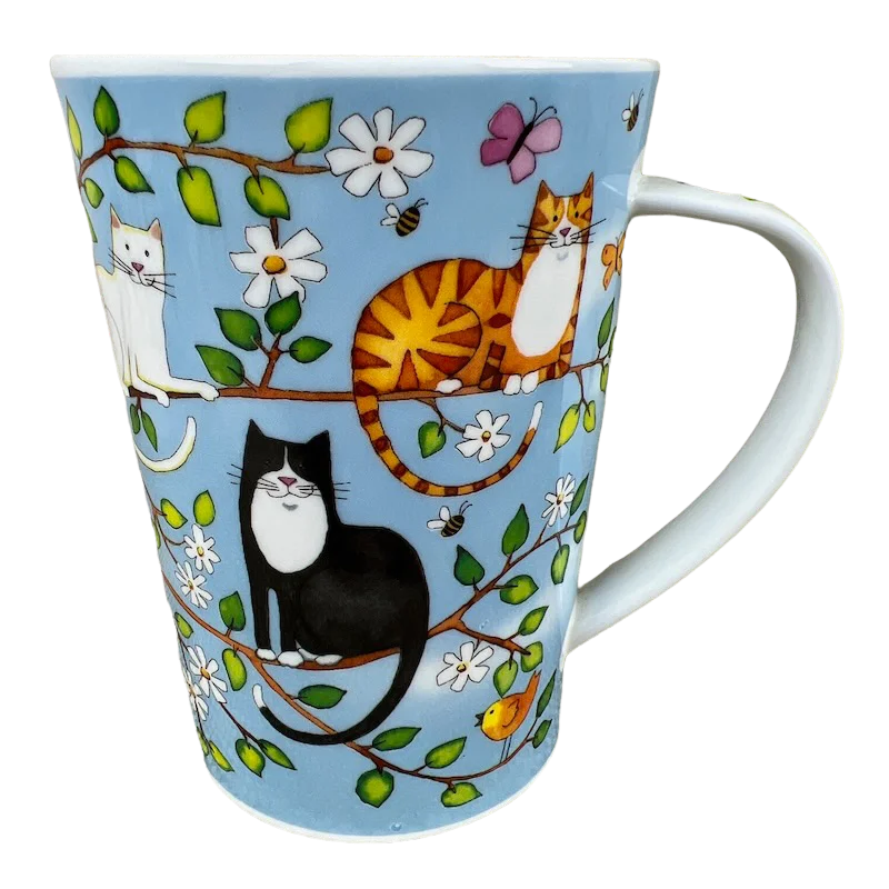 coffee cup with unique print -Family Tree Cats Kate Mawdsley Mug Dunoon