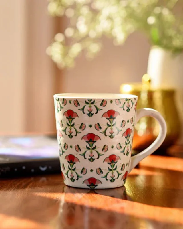 hot drink coffee cup -Floral Printed Ceramic Mug |12 x 7 x 10 cm/ 5 x 3 x 4 inches