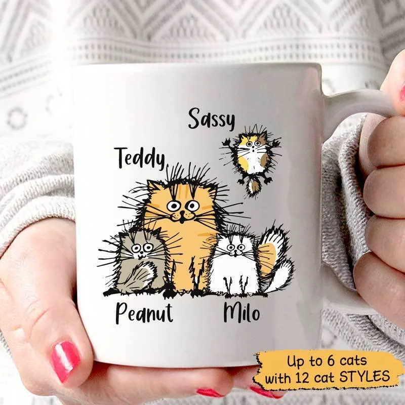 fun coffee mug with picture -Funny Personalized Cat Coffee Mug