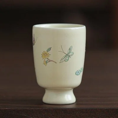 coffee mug for family gifts -Gohobi Hand-painted Butterfly Tall Tea Cup