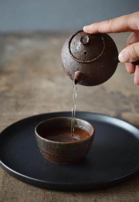 vintage coffee mug for kitchen -Gohobi Handmade Old Rock Mud Tea Cup