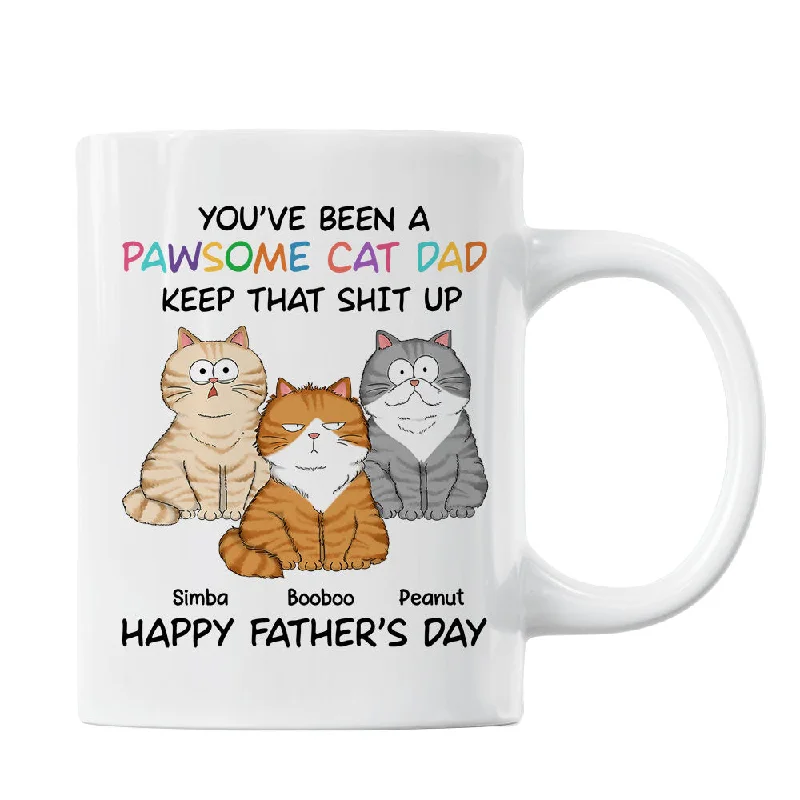 eco-friendly coffee cup -Happy Father's Day From Your Favorite Unemployed Freeloader, Funny Personalized Mug For Cat Dads