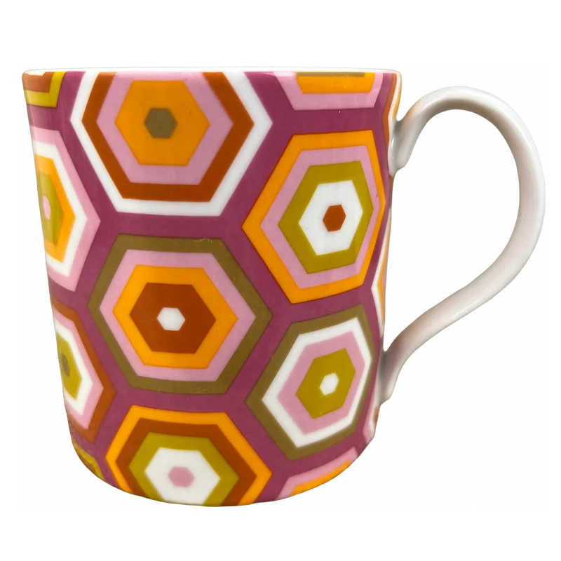 personalized coffee travel cup -Hexagonal Geometric Pattern Mug Jonathan Adler