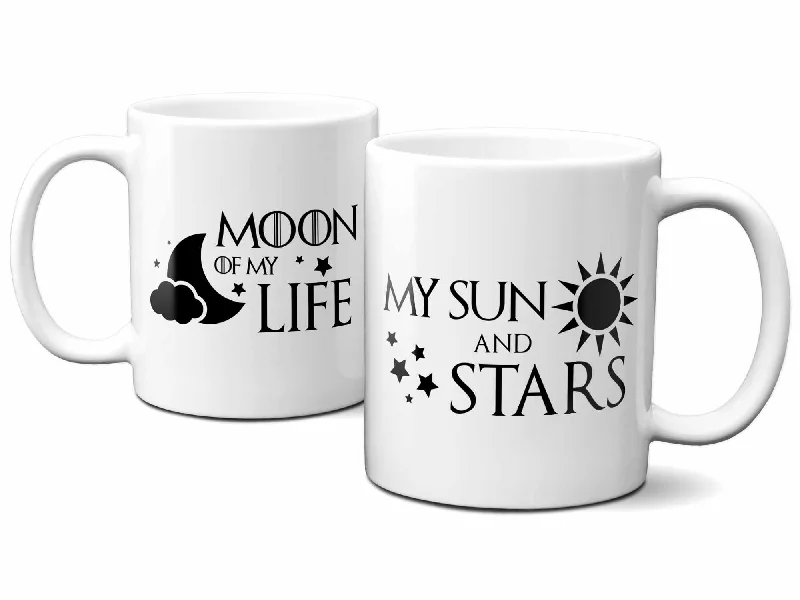 insulated coffee cup -His and Hers Moon and Sun Mugs