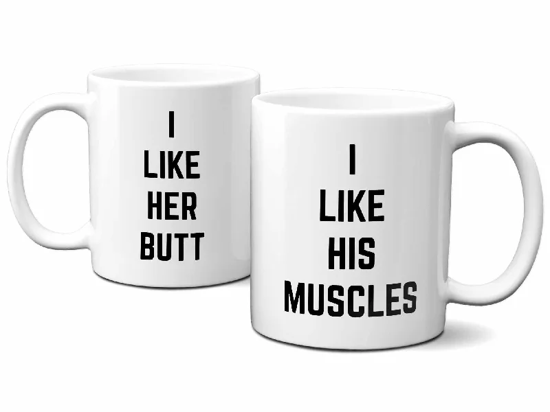 retro ceramic coffee mug -His and Hers Fitness Coffee Mugs