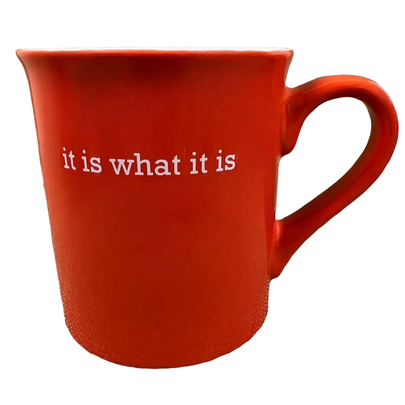 trendy coffee cup -It Is What It Is Orange Mug With White Interior Love Your Mug