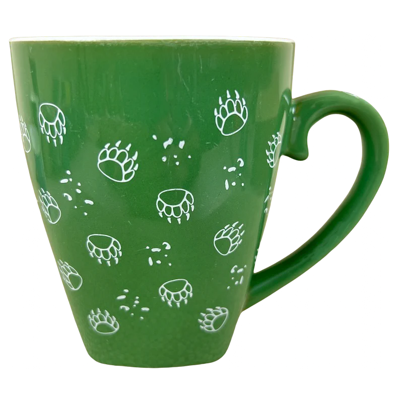 coffee cup with unique handle -Lake Tahoe Bear Prints Oversized Mug