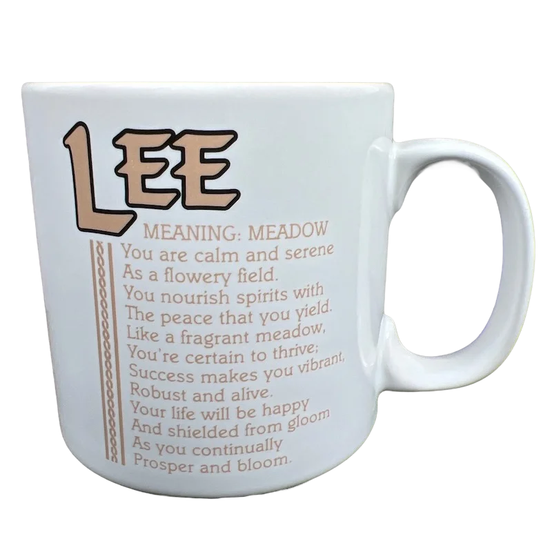 oversized coffee cup for tea -LEE Poetry Name Peach Interior Mug Papel