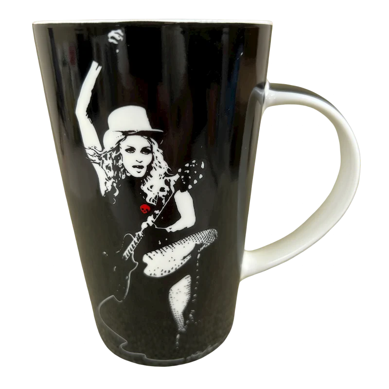 unique travel coffee mug with design -Madonna Playing Guitar Legends Mug Lesser And Pavey