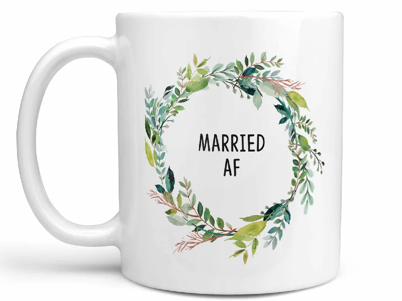 quirky ceramic coffee mug -Married AF Coffee Mug